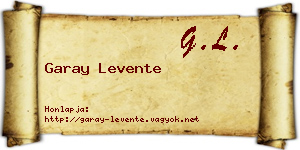 Garay Levente névjegykártya
